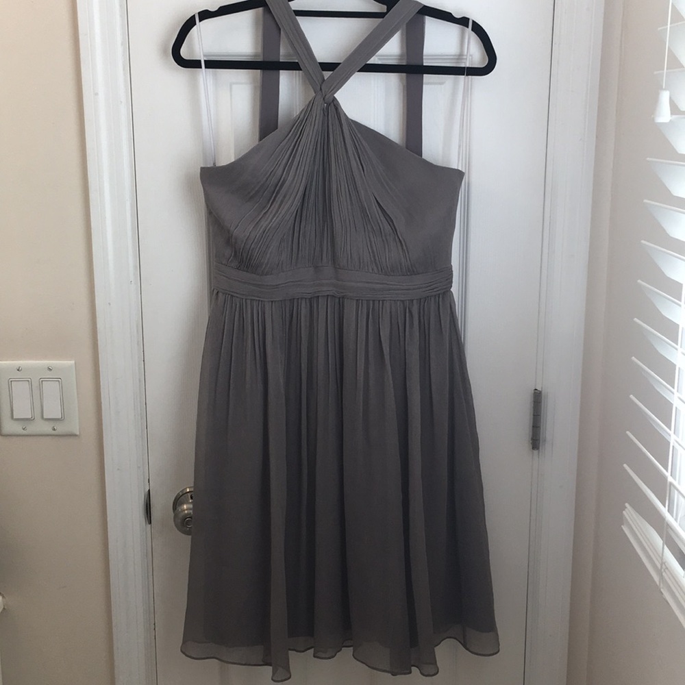 J. Crew gray silk halter dress size 8